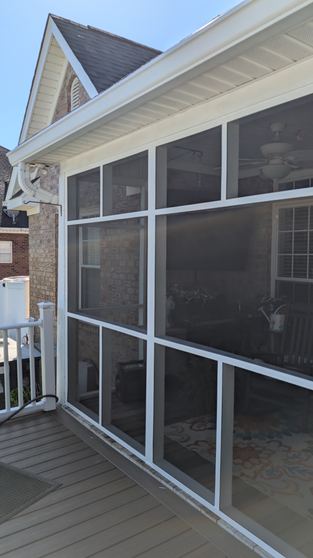 Screened Porch: Deck-level screened enclosure