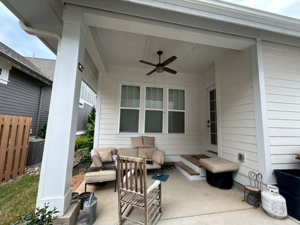 Before: Simple Porch, Fully Transformed · 